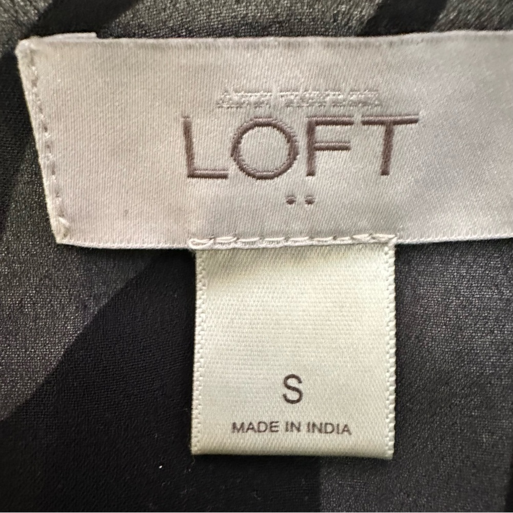 Ann Taylor Loft Black & White Leaf Print Dress - Picture 5 of 6